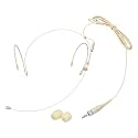 MECCANIXITY Ear Hook Headset Microphone,3.5mm Female Screw Plug, Beige