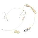 MECCANIXITY Ear Hook Headset Microphone,Audio Technical Type Plug, Beige