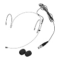 MECCANIXITY Ear Hook Headset Microphone w/Mini XLR 3 Pin TA3F Plug,Black
