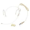 MECCANIXITY Ear Hook Headset Microphone w/Mini XLR 3 Pin TA3F Plug,Beige
