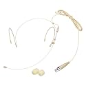 MECCANIXITY Ear Hook Headset Microphone w/Mini XLR 4 Pin TA4F Plug,Beige
