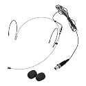 MECCANIXITY Ear Hook Headset Microphone w/Mini XLR 4 Pin Screw Plug,Black