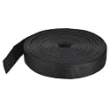 MECCANIXITY Lightweight Polypropylene Webbing Strap 1 1/2" 25 Yard Backpack Strapping Band Black for Outdoor Luggage Cargo Straps