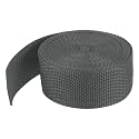 MECCANIXITY Lightweight Polypropylene Webbing Strap 1 1/2" 5 Yard Backpack Strapping Band Dark Grey for Outdoor Luggage Cargo Straps