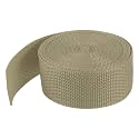 MECCANIXITY Lightweight Polypropylene Webbing Strap 1 1/2" 5 Yard Backpack Strapping Band Khaki for Outdoor Luggage Cargo Straps