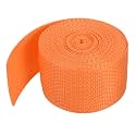 MECCANIXITY Lightweight Polypropylene Webbing Strap 2" 5 Yard Backpack Strapping Band Light Orange for Outdoor Luggage Cargo Straps