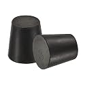 MECCANIXITY Rubber Tapered Plug 18mm to 24mm Solid Test Tubes Bungs Stopper Black for Lab Home 5 Pieces