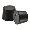 MECCANIXITY Rubber Tapered Plug 27mm to 34mm Solid Test Tubes Bungs Stopper Black for Lab Home 5 Pieces