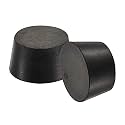 MECCANIXITY Rubber Tapered Plug 37mm to 45mm Solid Test Tubes Bungs Stopper Black for Lab Home 5 Pieces
