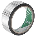 MECCANIXITY Silver Tone Metalized Tape 1.4 Inch x 55 Yards Decor Tape for Craft Detailing Accent Wall, Graphic Arts