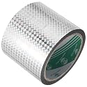 MECCANIXITY Silver Tone Metalized Tape 3.1 Inch x 55 Yards Decor Tape for Craft Detailing Accent Wall, Graphic Arts