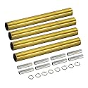 MECCANIXITY Threaded Extension Rod, 3.94" Lamp Pipe with Connector Light Fixture Parts for Pendant Light Island Lighting Chandeliers Stems, Bronze 4 Set