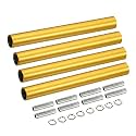 MECCANIXITY Threaded Extension Rod, 3.94" Lamp Pipe with Connector Light Fixture for Pendant Light Island Lighting Chandeliers Stems, Gold Tone 4 Set