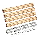MECCANIXITY Threaded Extension Rod, 3.94" Lamp Pipe with Connector Light Fixture for Pendant Light Island Lighting Chandeliers Stems, French Gold 4 Set