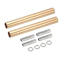 MECCANIXITY Threaded Extension Rod, 3.94" Lamp Pipe with Connector Light Fixture for Pendant Light Island Lighting Chandeliers Stems, French Gold 2 Set