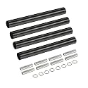 MECCANIXITY Threaded Extension Rod, 3.94" Lamp Pipe with Connector Light Fixture Parts for Pendant Light Island Lighting Chandeliers Stems, Black 4 Set