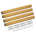 MECCANIXITY Threaded Extension Rod, 5.91" Lamp Pipe with Connector Light Fixture for Pendant Light Island Lighting Chandeliers Stems, Gold Bronze 4 Set