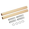 MECCANIXITY Threaded Extension Rod, 5.91" Lamp Pipe with Connector Light Fixture for Pendant Light Island Lighting Chandeliers Stems, French Gold 2 Set