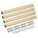 MECCANIXITY Threaded Extension Rod, 5.91" Lamp Pipe with Connector Light Fixture for Pendant Light Island Lighting Chandeliers Stems, French Gold 4 Set