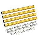 MECCANIXITY Threaded Extension Rod, 7.87" Lamp Pipe with Connector Light Fixture for Pendant Light Island Lighting Chandeliers Stems, Gold Tone 4 Set