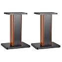 MECCANIXITY Wood Speaker Stands, 2 Pack 15.7 Inch (40cm) Universal Speaker Stand Hollowed Stands Enhanced Audio Listening for Home Theaters Cinema