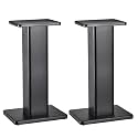 MECCANIXITY Wood Speaker Stands, 2 Pack 19.7 Inch (50cm) Universal Speaker Stand Hollowed Bases Enhanced Audio Listening for Home Theaters Cinema