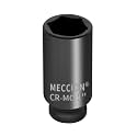 Meccion 1/2 Inch Drive Impact Socket 1 inch SAE, 6 Point Cr-Mo Deep Impact Socket, 78mm Length