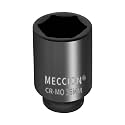 Meccion 1/2 Inch Drive Impact Socket 36mm Metric, 6 Point Cr-Mo Deep Impact Socket, 78mm Length