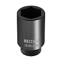 Meccion 1/2 Inch Drive Impact Socket 33mm Metric, 6 Point Cr-Mo Deep Impact Socket, 78mm Length