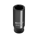 Meccion 1/2 Inch Drive Impact Socket 23mm Metric, 6 Point Cr-Mo Deep Impact Socket, 78mm Length