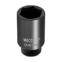 Meccion 1/2 Inch Drive Impact Socket 34mm Metric, 6 Point Cr-Mo Deep Impact Socket, 78mm Length