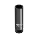 Meccion 1/2 Inch Drive Impact Socket 16mm Metric, 6 Point Cr-Mo Deep Impact Socket, 78mm Length