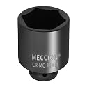 Meccion 1/2 Inch Drive Impact Socket 46mm Metric, 6 Point Cr-Mo Deep Impact Socket, 78mm Length