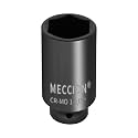 Meccion 1/2 Inch Drive Impact Socket 1-1/8 inch SAE, 6 Point Cr-Mo Deep Impact Socket, 78mm Length