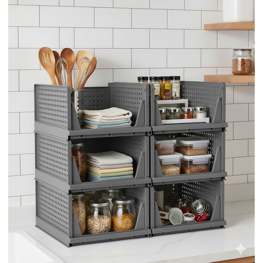 mechdel Stackable and Foldable Wardrobe, Foldable Shirt Storage Stacker ...