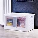 mechdel Storage Plastic for Closet Organizers,Cupboard rack,Folding Storage Box, Stackable Storage with Open Front Door, with wheels (72L-1PCS, WHITE)