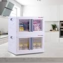 mechdel Storage Plastic for Closet Organizers,Cupboard rack,Folding Storage Box, Stackable Storage with Open Front Door, with wheelsls (72L-2PCS, WHITE)