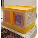 mechdel Storage Plastic for Closet Organizers,Cupboard rack,Folding Storage Box, Stackable Storage with Open Front Door, with wheels (Pastel Orange, 1PCS-(72L))