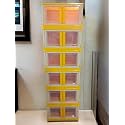 mechdel Storage Plastic for Closet Organizers,Cupboard rack,Folding Storage Box, Stackable Storage with Open Front Door, with wheels (Pastel Orange, 5PCS-(72L))