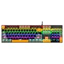 MechLands Aula S500 Wired Gaming Keyboard, 100% Full Size Mechanical Keyboard with Number Pad, 104 Keys, NKRO, RGB Backlits, Shine Through Keycaps, Ergonomic for PC E-Sports (Black&Grey, Blue Switch)