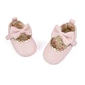 Meckior Newborn Baby Girls Dress Shoes Infant Bowknot Soft Sole Mary Jane Moccasins Baptism Christening Crib Shoes Wedding Princess Flats