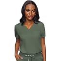 Med Couture Touch Women's Scrub Tops V-Neck Tuck-in Top with 1 Pocket