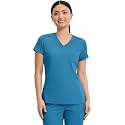 Med Couture Touch Women's Scrub Tops V-Neck Tuck-in Top with 1 Pocket