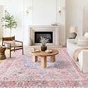 Medallion Area Rug - Honeycomb Non-Slip Backing