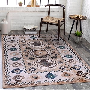 Medallion Vintage Look Carpet for Living Room