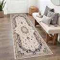 Medallion Vintage Look Carpet for Living Room