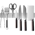 12 Inch Stainless Steel Magnetic Knife Holder for Wall, Heavy-Duty Knife Bar Strip with Powerful Magnet, Kitchen Utensil Organizer Rack for Knives, Tools, Refrigerator or Wall Mount