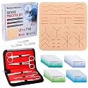 Medarchitect Suture Practice Kit (42 Pieces) for Medical Student, Suture Skill Training Include Suture Pad 8 x 8 Inches with 31 Pre-Cut Wounds, Training Tools (Extra Kit)