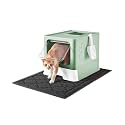 Medario Cat Litter Box with X-Large Litter Mat and Scoop(Upgrade Green)