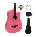Medellin Acoustic Guitar Neon Pink Learning Guitar Combo Acoustic Guitar Linden Wood Rosewood